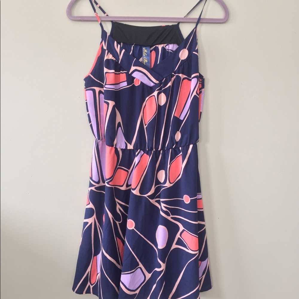Blue Rain Navy and Coral dress